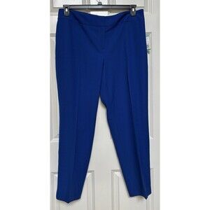 Evan Picone Dress Pants Women's Size 16 Blue Straight Leg Crepe Trouser Career